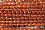 COIN178 15 inches 6mm faceted coin red agate beads