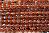 COIN179 15 inches 6mm faceted coin red agate beads