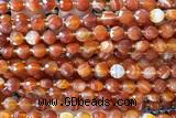 COIN180 15 inches 6mm faceted coin red agate beads