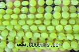 COIN183 15 inches 6mm faceted coin jade gemstone beads