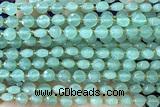 COIN187 15 inches 6mm faceted coin green aventurine jade beads