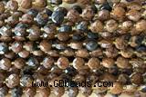 COIN191 15 inches 6mm faceted coin mahogany obsidian beads