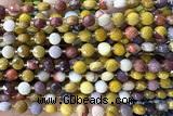 COIN192 15 inches 6mm faceted coin mookaite gemstone beads