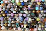 COIN193 15 inches 6mm faceted coin mix gemstone beads