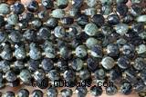 COIN204 15 inches 6mm faceted coin kambaba jasper beads