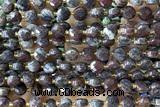COIN206 15 inches 6mm faceted coin brecciated jasper beads