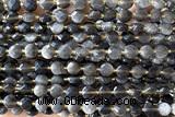 COIN207 15 inches 6mm faceted coin obsidian gemstone beads