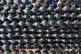 COIN211 15 inches 6mm faceted coin blue goldstone beads