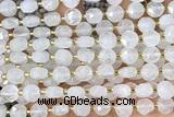 COIN221 15 inches 8mm faceted coin white jade beads beads