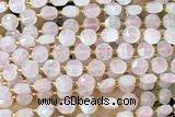 COIN222 15 inches 8mm faceted coin rose quartz beads beads