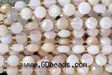 COIN223 15 inches 8mm faceted coin pink aventurine jade beads