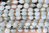 COIN226 15 inches 8mm faceted coin jade gemstone beads