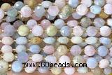 COIN227 15 inches 8mm faceted coin morganite gemstone beads