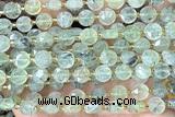COIN233 15 inches 8mm faceted coin green rutilated quartz beads