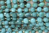 COIN235 15 inches 8mm faceted coin green aventurine jade beads