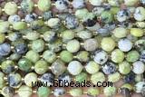COIN245 15 inches 8mm faceted coin chrysotine gemstone beads
