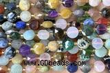 COIN250 15 inches 8mm faceted coin mix gemstone beads