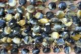 COIN254 15 inches 8mm faceted coin tiger eye gemstone beads