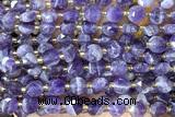 COIN259 15 inches 8mm faceted coin amethyst gemstone beads