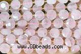 COIN274 15 inches 10mm faceted coin rose quartz beads