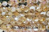 COIN295 15 inches 10mm faceted coin citrine gemstone beads