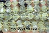 COIN300 15 inches 10mm faceted coin green rutilated quartz beads
