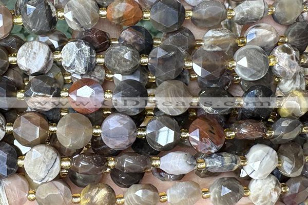 COIN306 15 inches 10mm faceted coin American picture jasper beads
