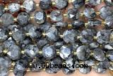 COIN315 15 inches 10mm faceted coin black labradorite beads
