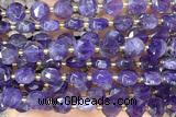 COIN317 15 inches 10mm faceted coin amethyst gemstone beads