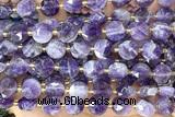 COIN318 15 inches 10mm faceted coin amethyst gemstone beads