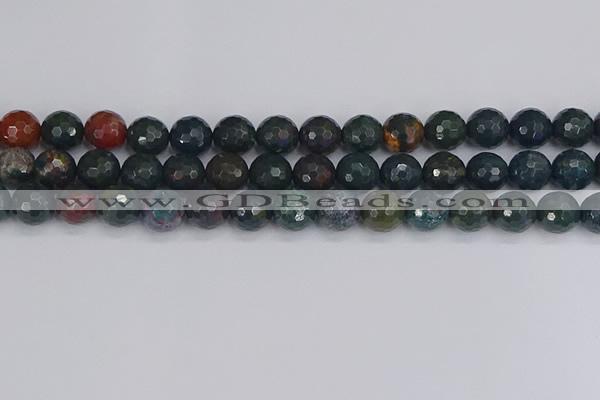COJ313 15.5 inches 10mm faceted round Indian bloodstone beads