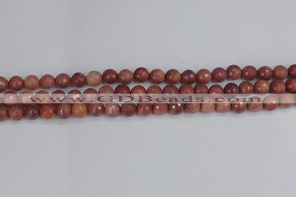 COP442 15.5 inches 6mm faceted round African blood jasper beads