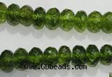 COQ101 15.5 inches 6*10mm faceted rondelle dyed olive quartz beads