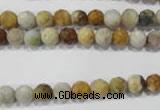 COS151 15.5 inches 6mm faceted round ocean stone beads wholesale