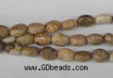 COV04 15.5 inches 6*8mm oval picture jasper beads wholesale