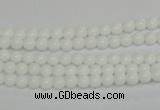 CPB01 15.5 inches 4mm round white porcelain beads wholesale