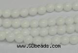 CPB02 15.5 inches 6mm round white porcelain beads wholesale