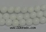 CPB03 15.5 inches 8mm round white porcelain beads wholesale