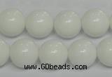 CPB06 15.5 inches 14mm round white porcelain beads wholesale