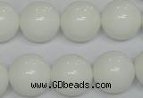 CPB07 15.5 inches 16mm round white porcelain beads wholesale