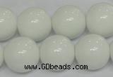 CPB08 15.5 inches 18mm round white porcelain beads wholesale