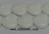 CPB105 15.5 inches 18*18mm heart white porcelain beads wholesale