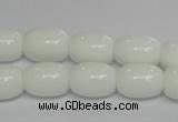 CPB11 15.5 inches 10*14mm drum white porcelain beads wholesale