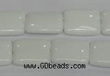 CPB122 15.5 inches 15*20mm rectangle white porcelain beads wholesale