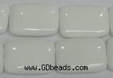 CPB123 15.5 inches 18*25mm rectangle white porcelain beads wholesale