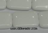CPB124 15.5 inches 22*30mm rectangle white porcelain beads wholesale