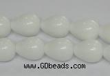 CPB22 15.5 inches 10*14mm teardrop white porcelain beads wholesale