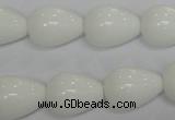 CPB24 15.5 inches 13*18mm teardrop white porcelain beads wholesale