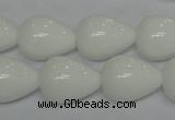 CPB25 15.5 inches 15*20mm teardrop white porcelain beads wholesale