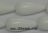 CPB27 15.5 inches 10*30mm teardrop white porcelain beads wholesale